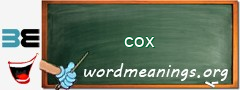 WordMeaning blackboard for cox